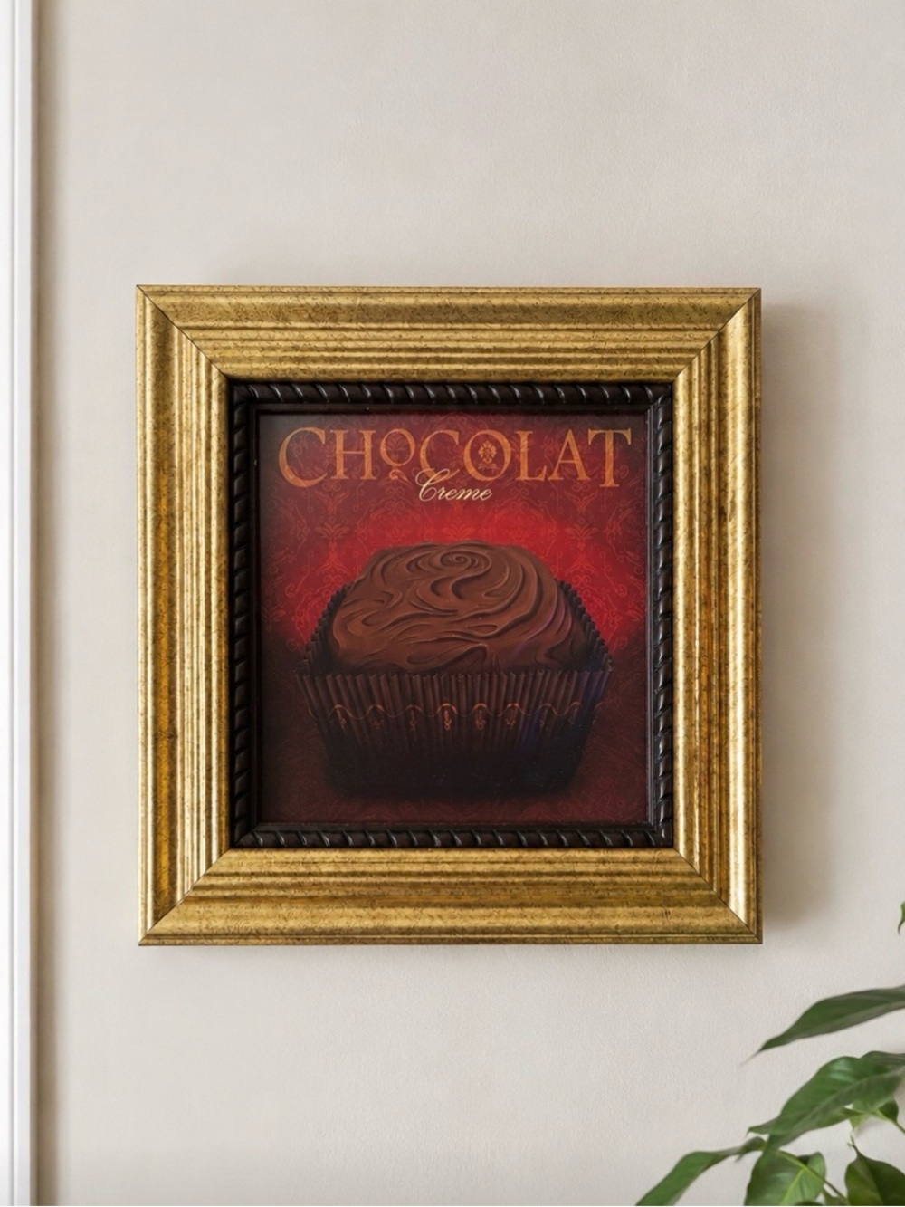 Gold Chocolate Creme Wall Frame - Elegant Gold Finish